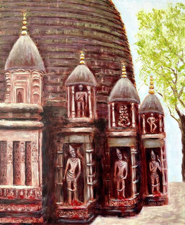 Kamakhya Temple - Sculptures on outer walls, Oil on linen, 20x24inches